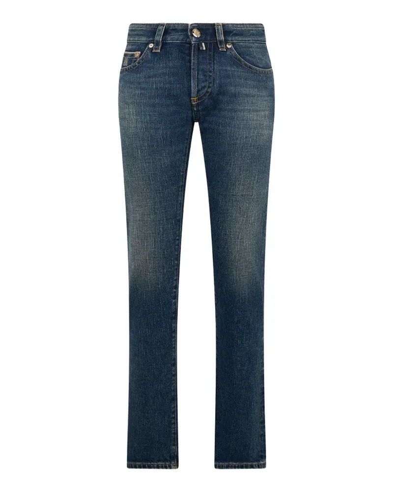 MOORER faded five-pocket jeans - Blau Blau