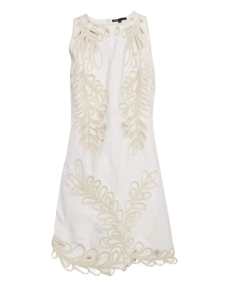 Maje Kleid mit Blumenstickerei - Weiß Weiß