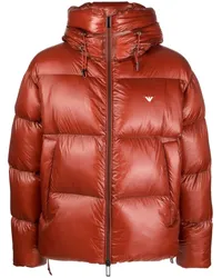 Emporio Armani Gefütterte Kapuzenjacke mit Logo Braun