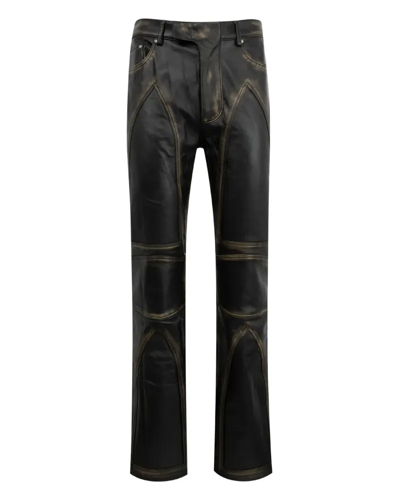 WHO DECIDES WAR Rub Off Lederhose - Schwarz Schwarz