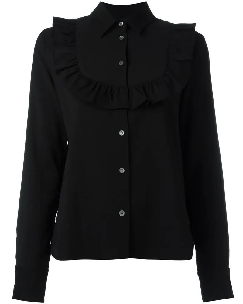 Kitsuné Hemd mit Rüsche - Schwarz Schwarz