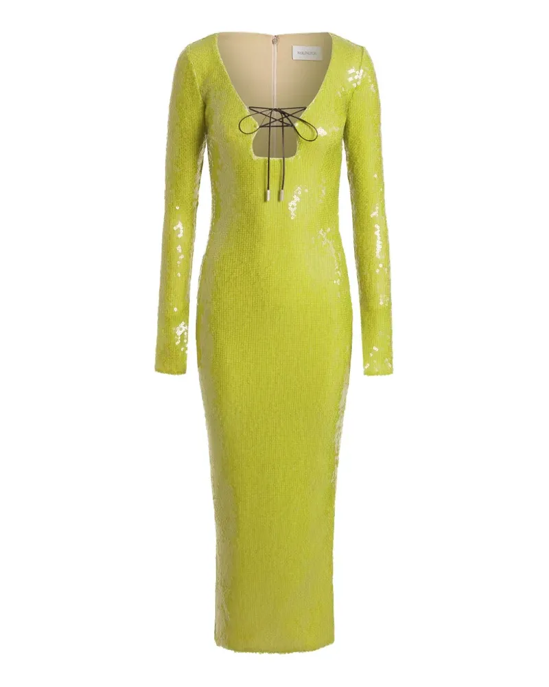 16ARLINGTON Solaria sequin lace-up midi dress - Grün Grün