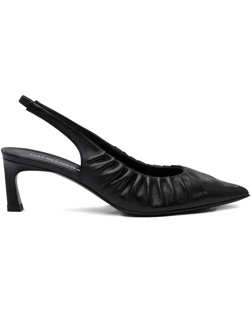 HALMANERA Slingback-Pumps mit Falten - Schwarz Schwarz