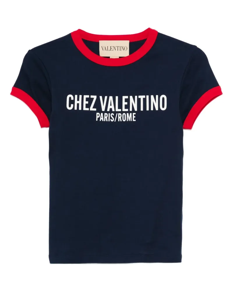 Valentino Garavani Chez T-Shirt mit Paris Rome-Print - Blau Blau