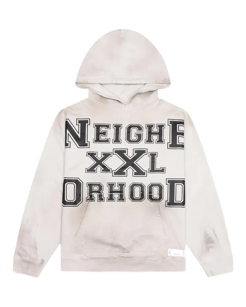 Neighborhood distressed graphic hoodie - Nude Nude