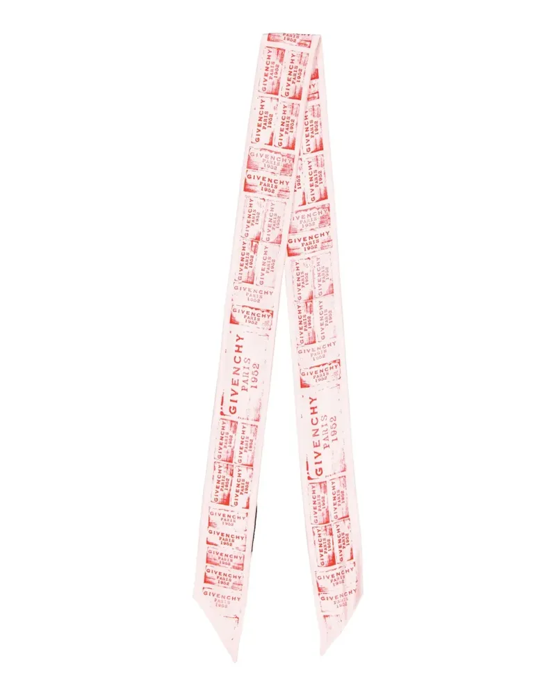 Givenchy logo-stamp silk scarf - Rosa Rosa
