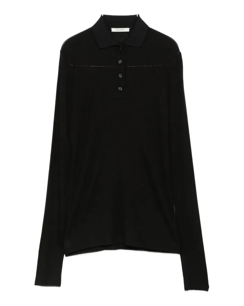 Entire Studios Langärmeliges Poloshirt - Schwarz Schwarz