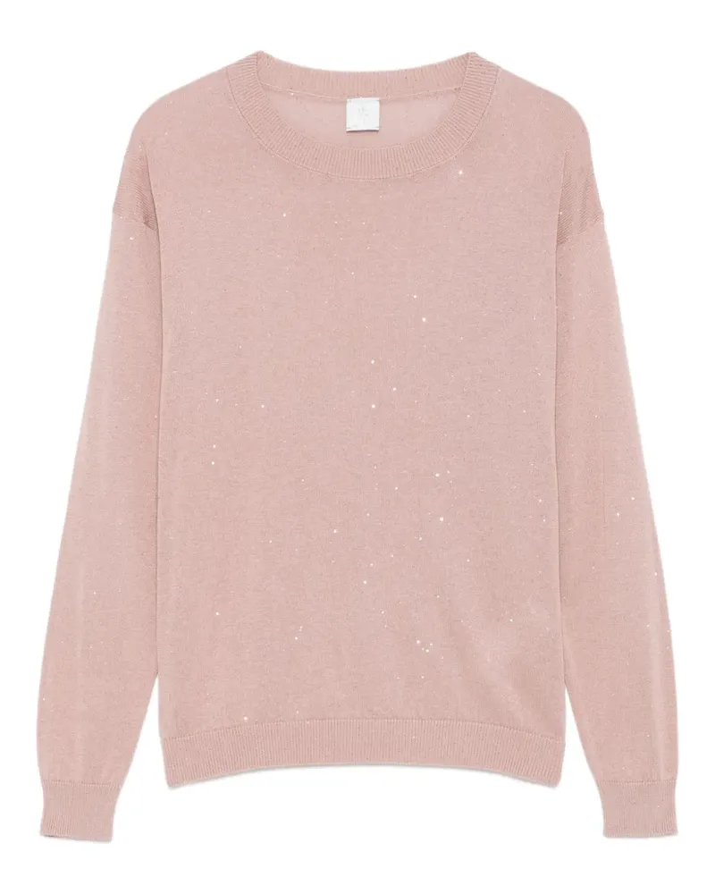 Eleventy Rundhals-Pullover mit Pailletten - Rosa Rosa