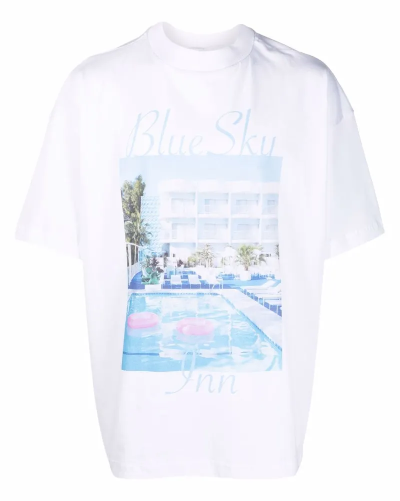Blue Sky Inn T-Shirt mit Logo-Print - Weiß Weiß