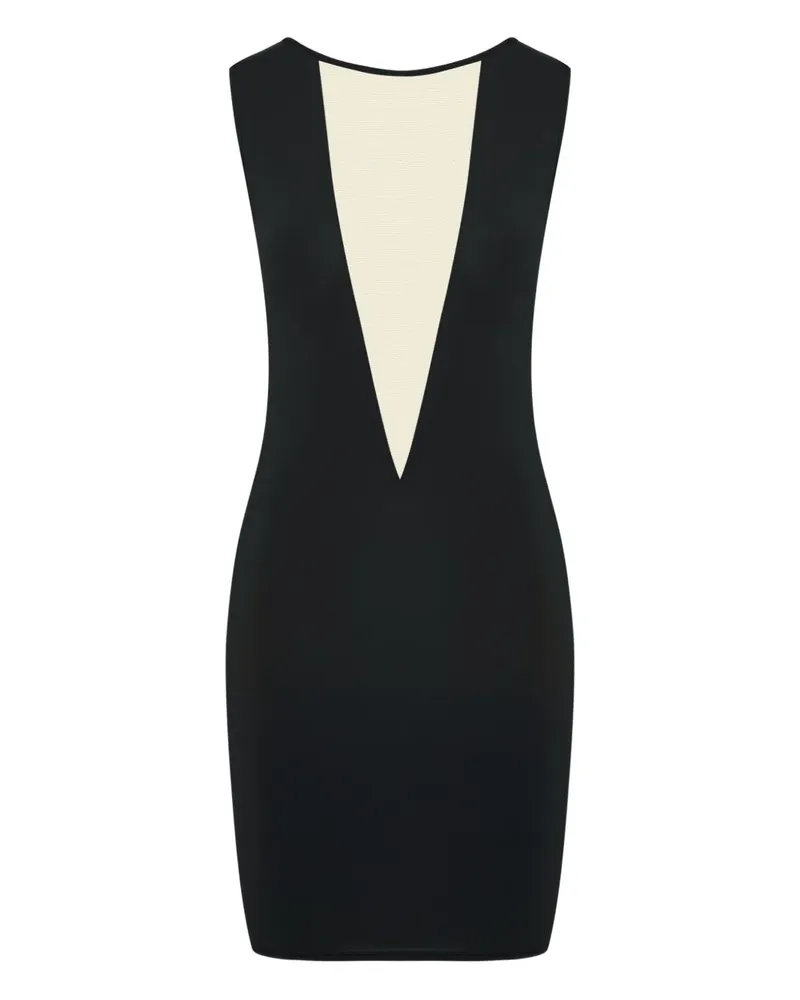 Maison Close Minikleid mit V-Ausschnitt - Schwarz Schwarz