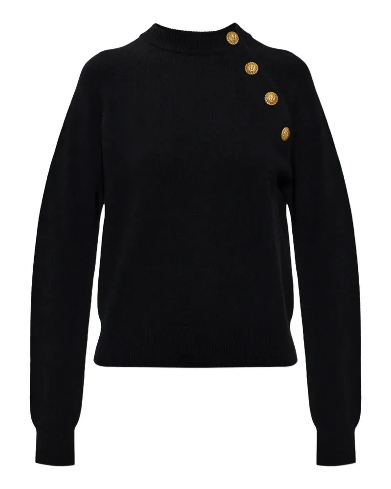 Balmain button-embellished raglan-sleeve sweater - Schwarz Schwarz