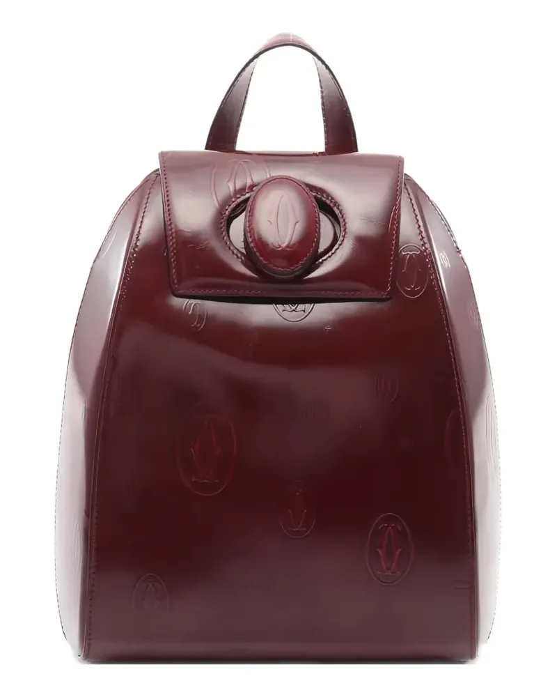 Cartier 10s leather pattern backpack - Rot Rot