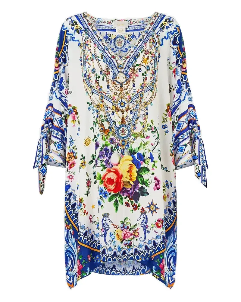 Camilla Minikleid mit grafischem Print - Weiß Weiß