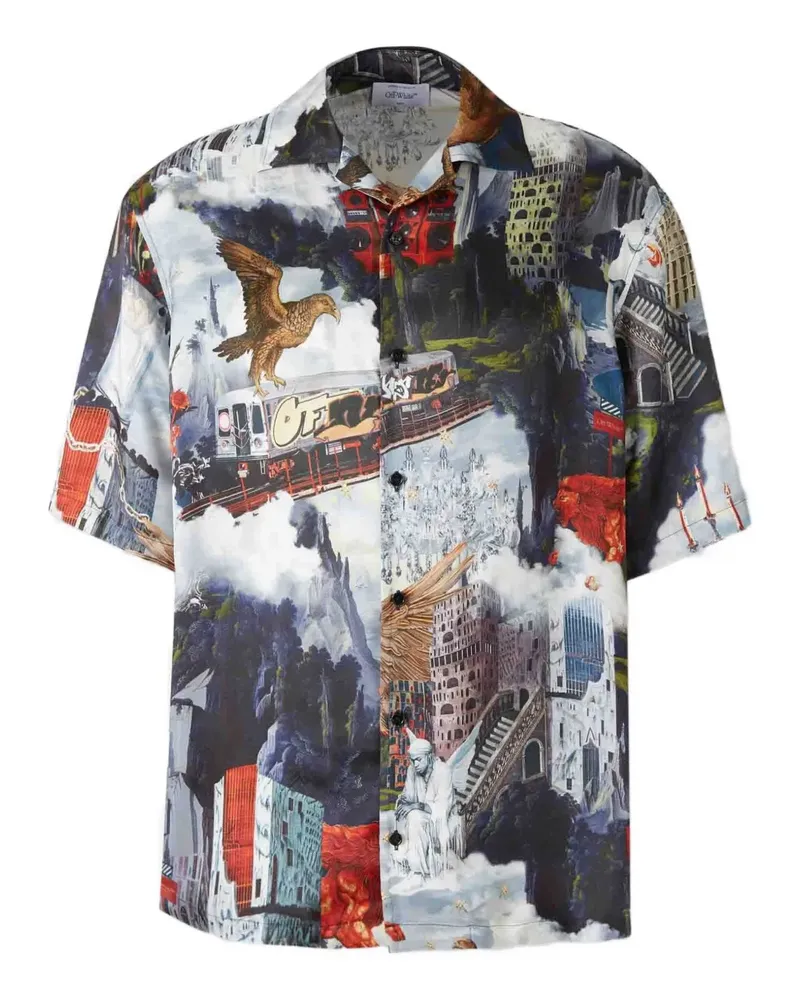 OFF-WHITE Hemd mit Print - Blau Blau