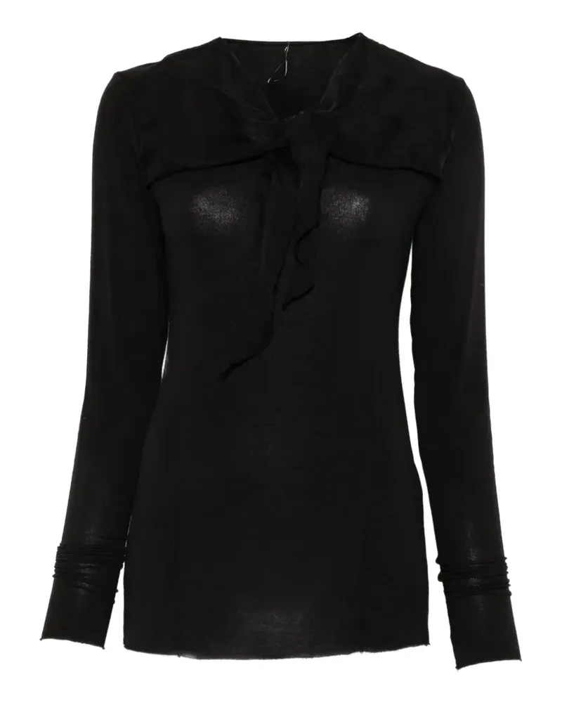Masnada pussy-bow long-sleeve top - Schwarz Schwarz