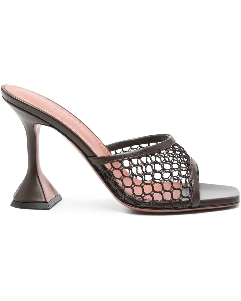 Amina Muaddi Lupita Mules 95mm - Braun Braun