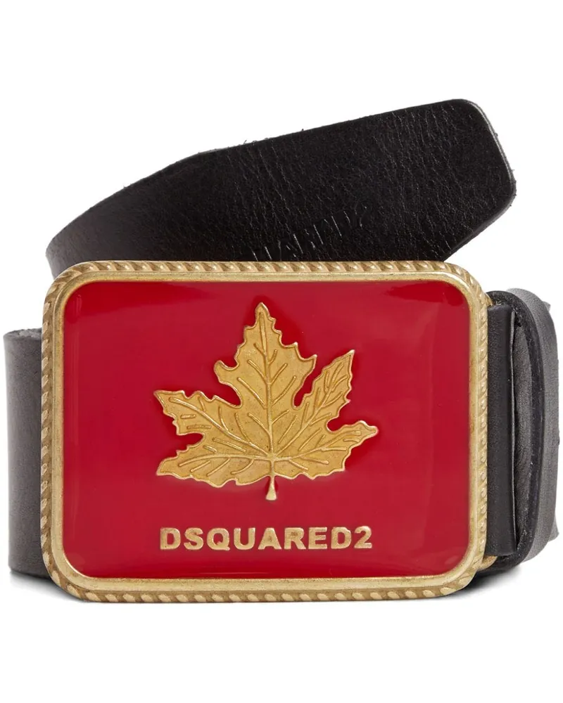 Dsquared2 Ledergürtel mit Logo-Schnalle - Schwarz Schwarz