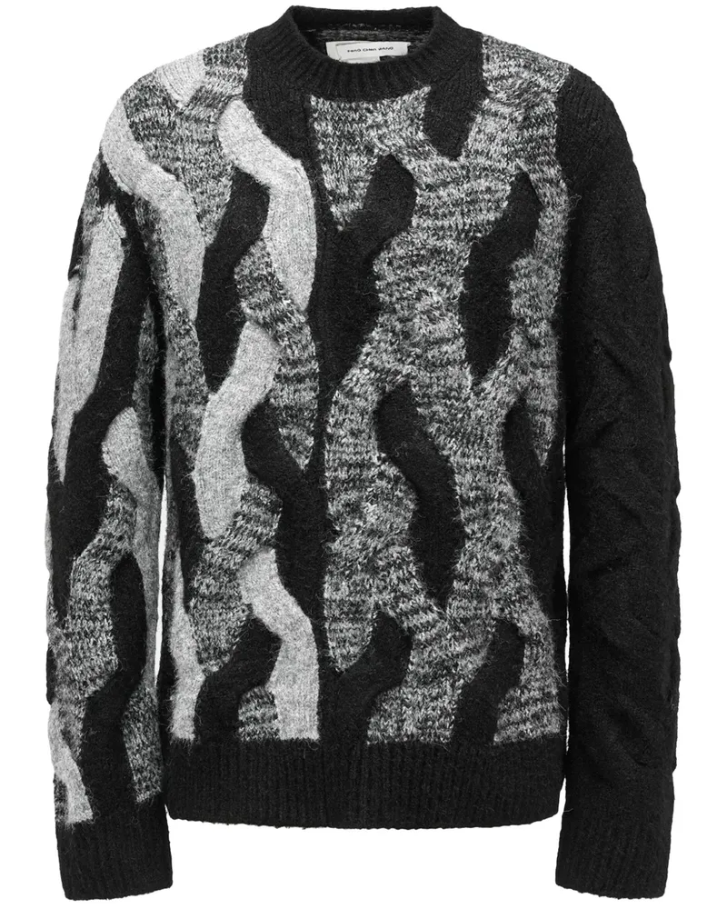 Feng Chen Wang Pullover mit Zopfmuster - Schwarz Schwarz