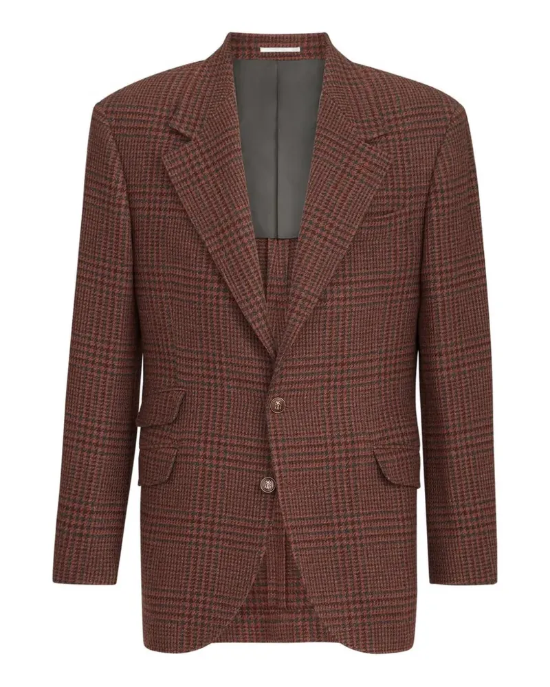 Brunello Cucinelli Cavallo Sakko aus Kaschmir mit Prince-Of-Wales-Karomuster - Braun Braun