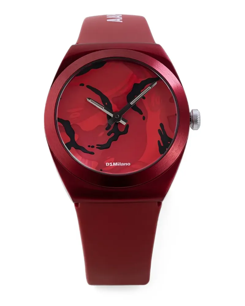 D1 Milano x AAPE Armbanduhr mit runder Form 34mm - Rot Rot