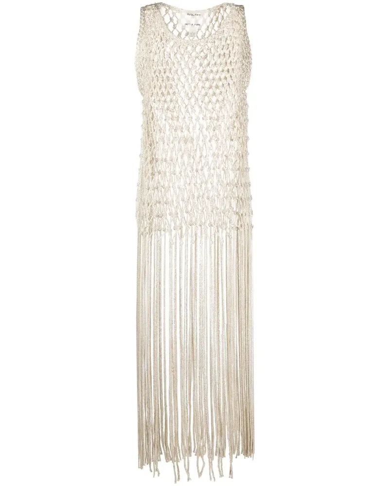 forte_forte Kleid mit Quasten - Gold Gold