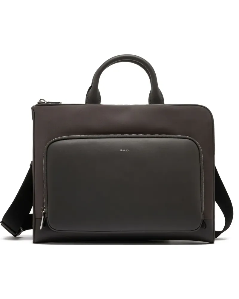 Bally Vogel Aktentasche mit Lederdetails - Grau Grau