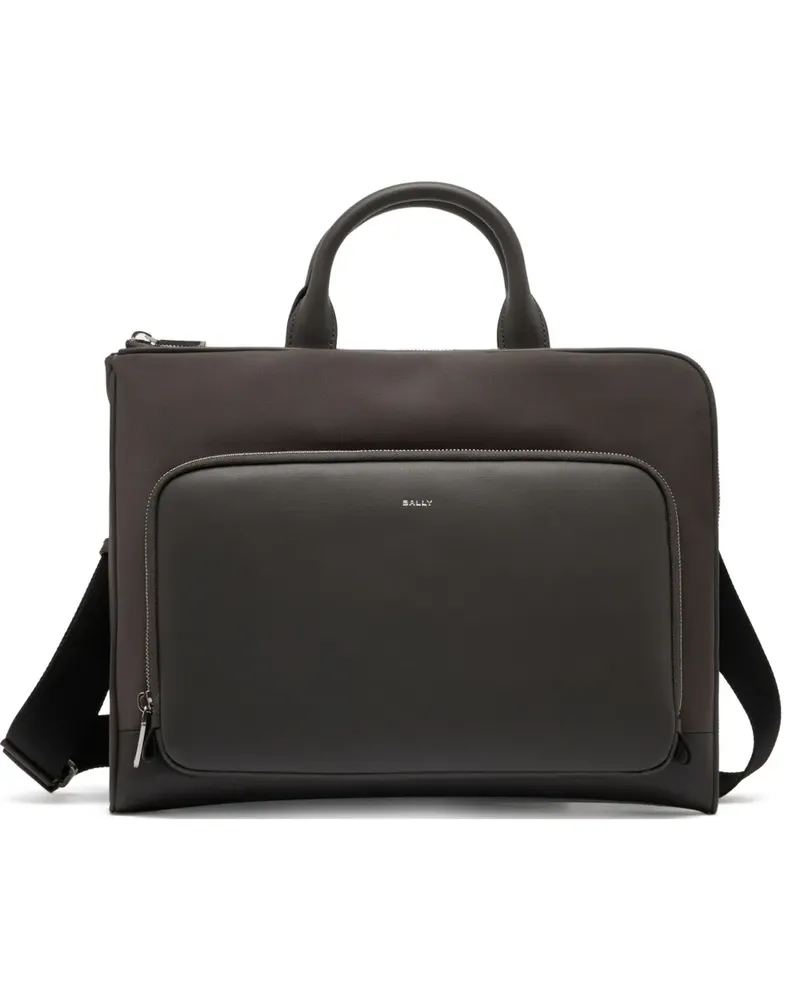 Bally Vogel Aktentasche mit Lederdetails - Grau Grau