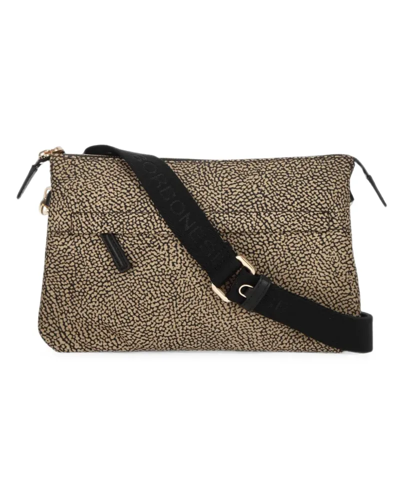 Borbonese O.P. print cross body bag - Nude Nude