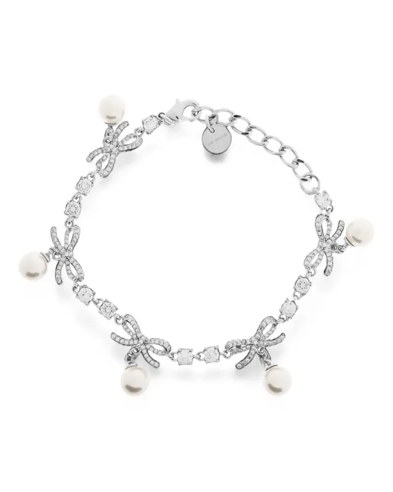 Self-Portrait crystal-embellished bow-detail bracelet - Silber Silber
