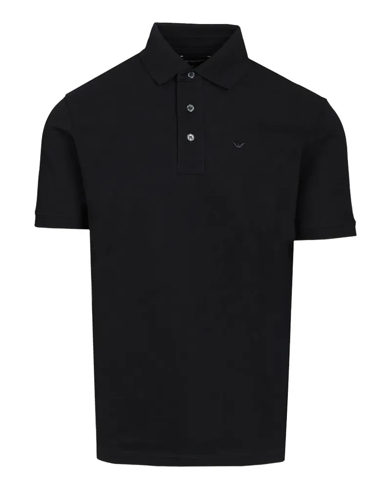 Emporio Armani embroidered-logo polo shirt - Blau Blau