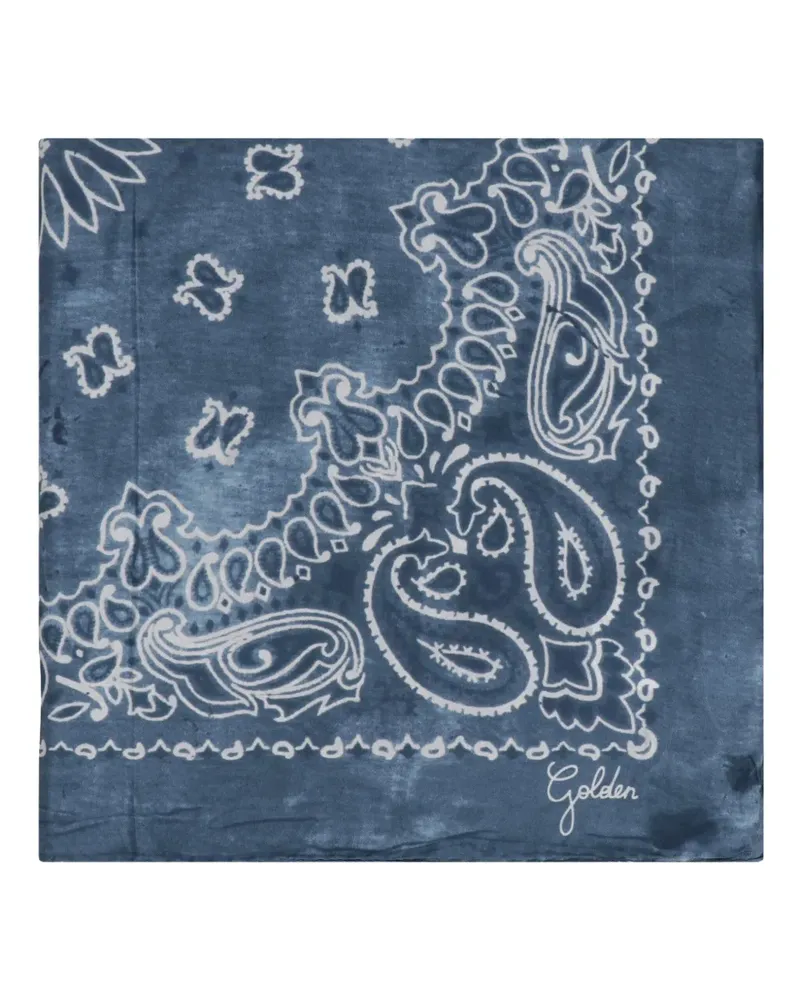 Golden Goose Schal aus Seide mit Paisley-Print - Blau Blau