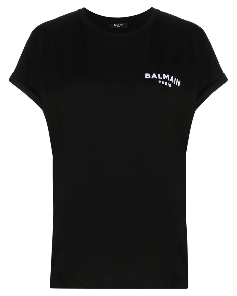 Balmain T-Shirt mit Logo - Schwarz Schwarz