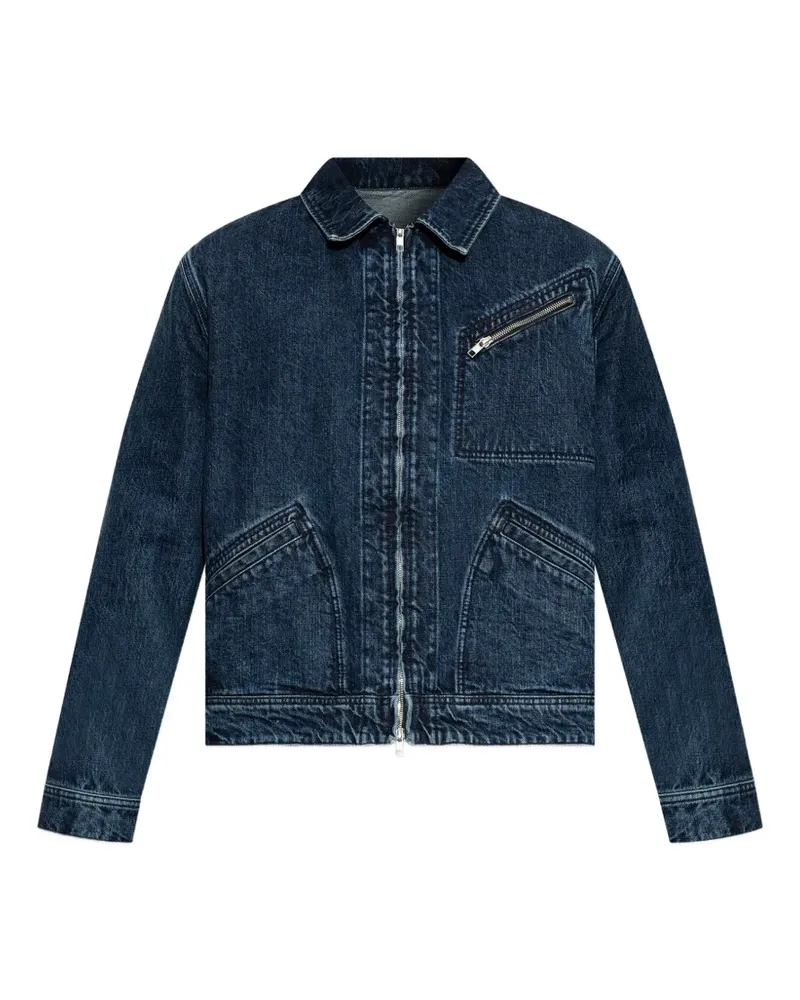 Kenzo logo-embroidered denim jacket - Blau Blau