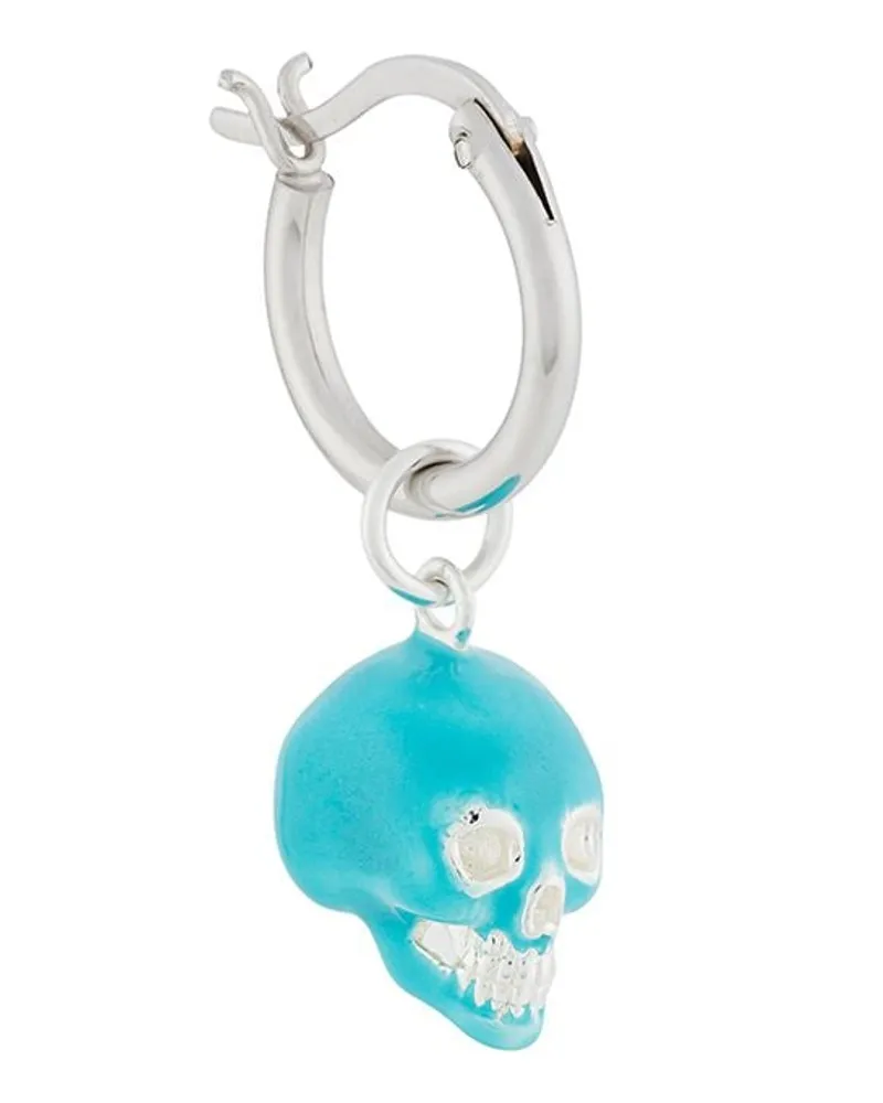 True Rocks Kleine Creole mit Totenkopf - Silber Silber
