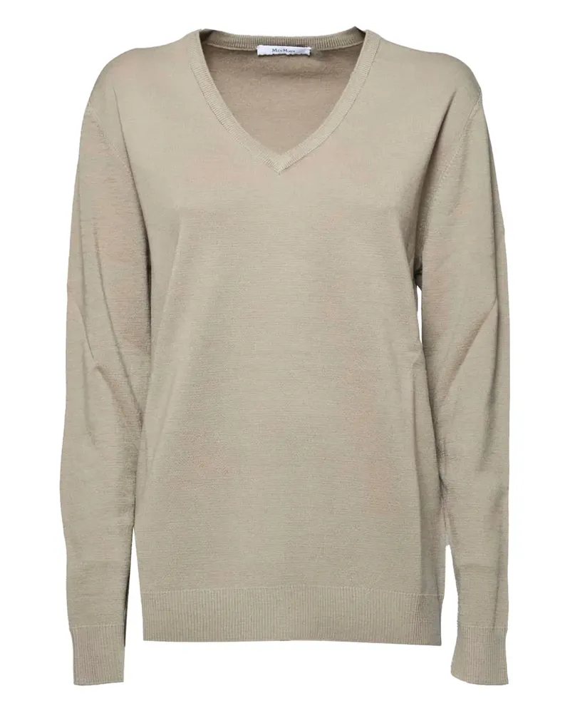 Max Mara Pullover mit V-Ausschnitt - Nude Nude