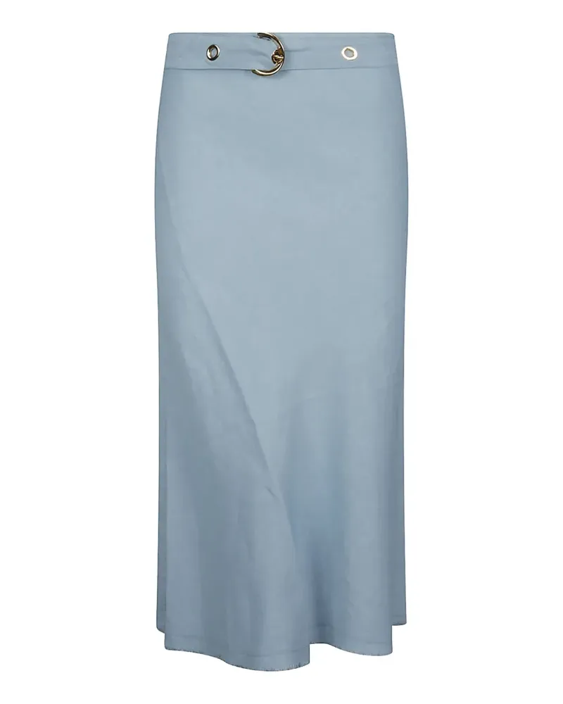 Pinko belted eyelet-embellished midi skirt - Blau Blau