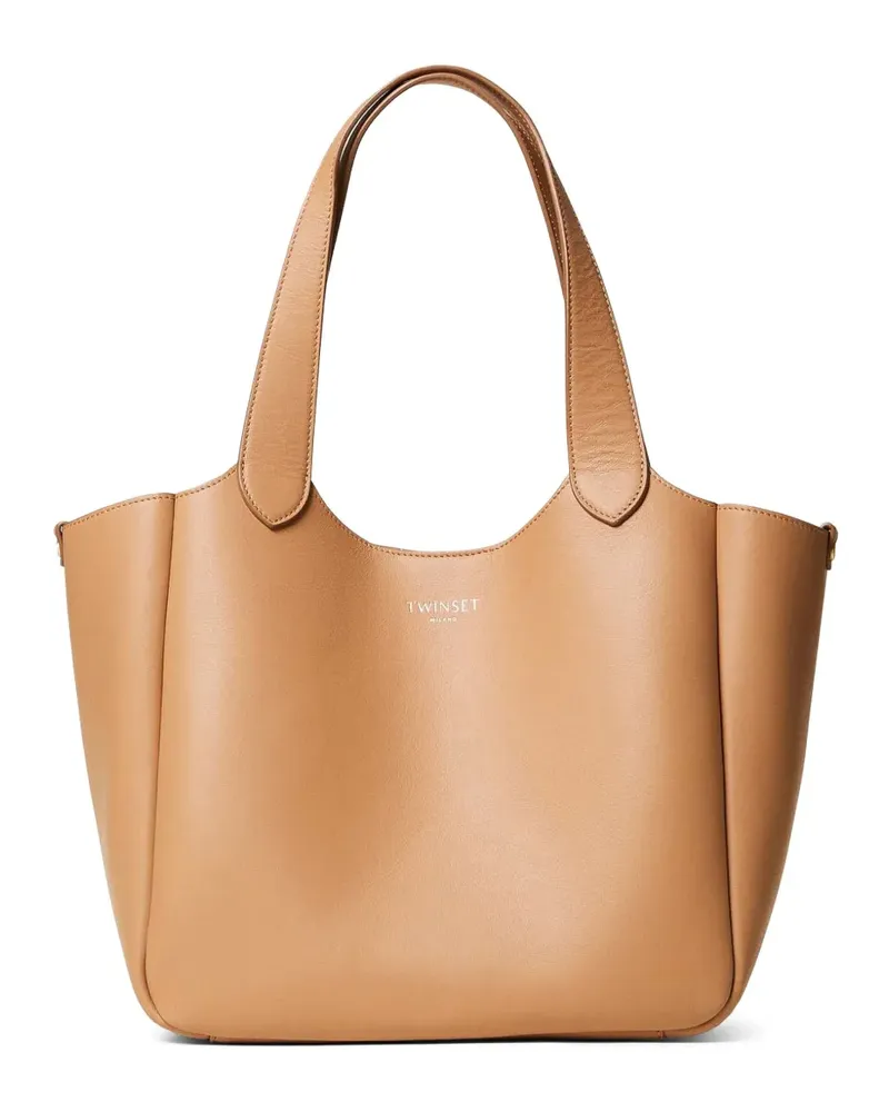 Twin-Set Handtasche aus Leder - Nude Nude
