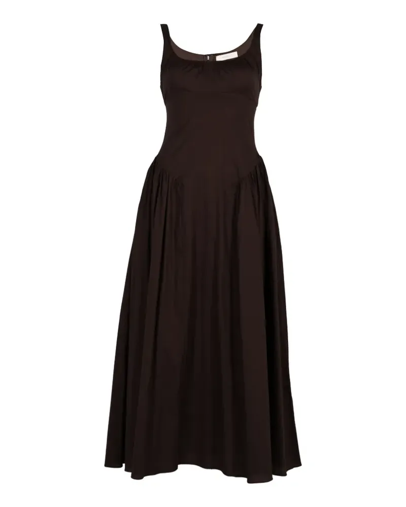 Faithfull The Brand Marcella shirred midi dress - Braun Braun