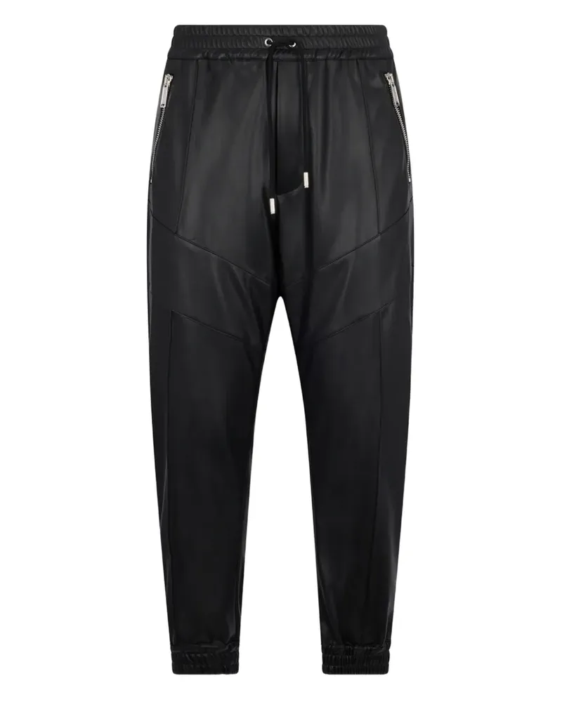 Dsquared2 faux-leather track pants - Schwarz Schwarz