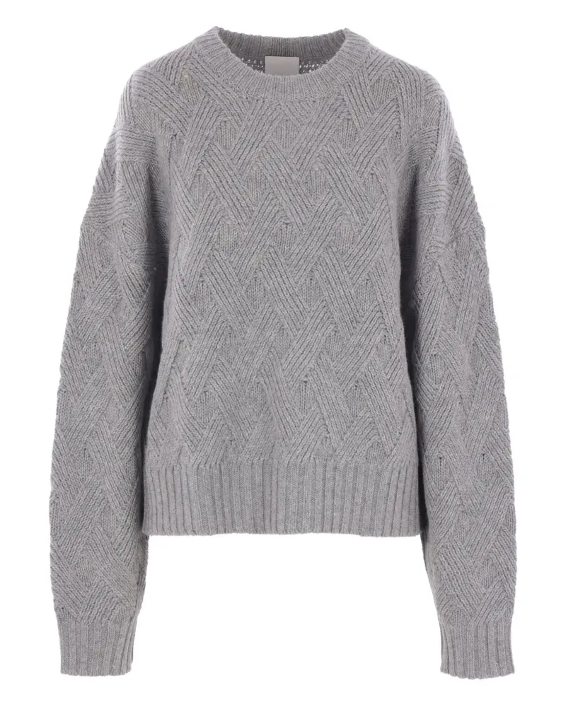 ALLUDE Pullover mit Zopfmuster - Grau Grau