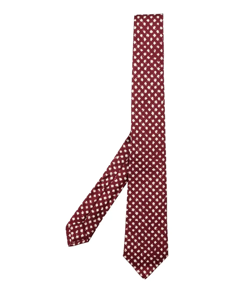Kiton Krawatte mit Rautenmuster - Rot Rot
