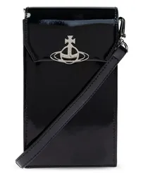 Vivienne Westwood Handytasche mit Lack-Finish Schwarz