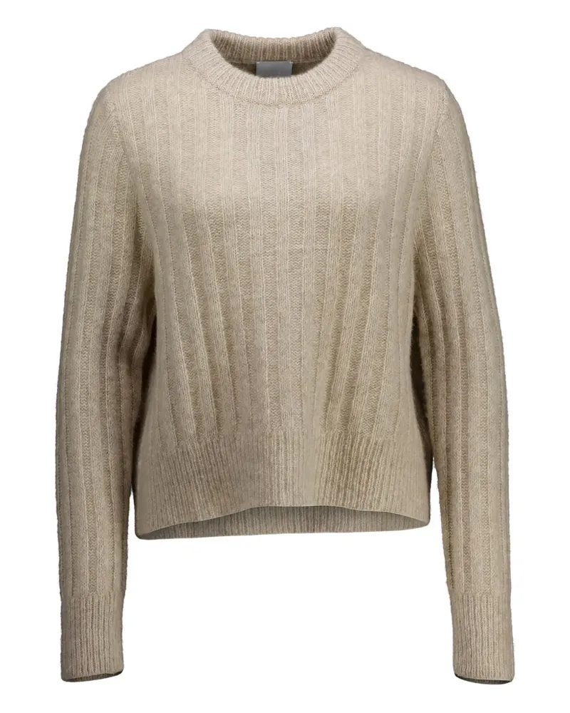 ALLUDE Gerippter Pullover mit rundem Ausschnitt - Nude Nude
