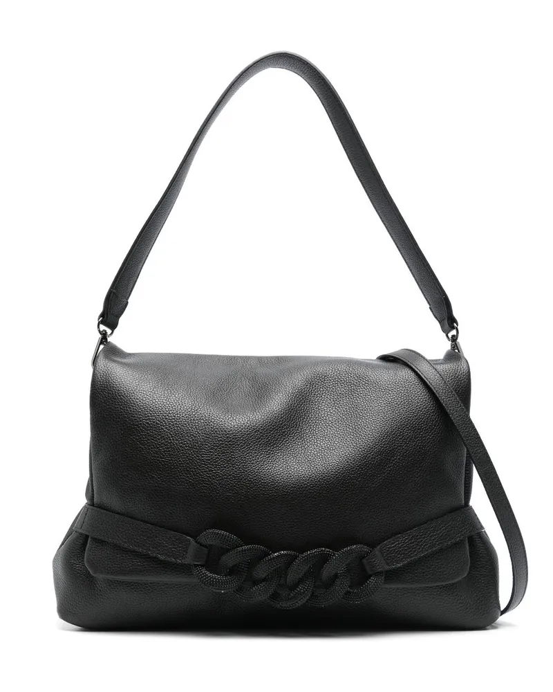 John Richmond Schultertasche aus Leder - Schwarz Schwarz