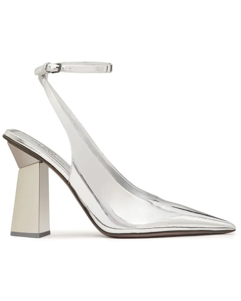 Valentino Garavani One Stud Hyper Pumps aus Kalbsleder mit Spiegeleffekt 105mm - Silber Silber