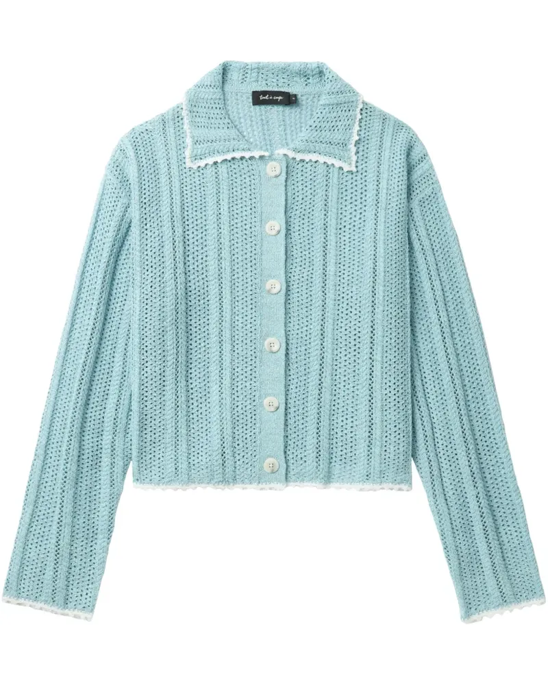 Tout a Coup Cardigan aus Pointelle-Strick - Blau Blau