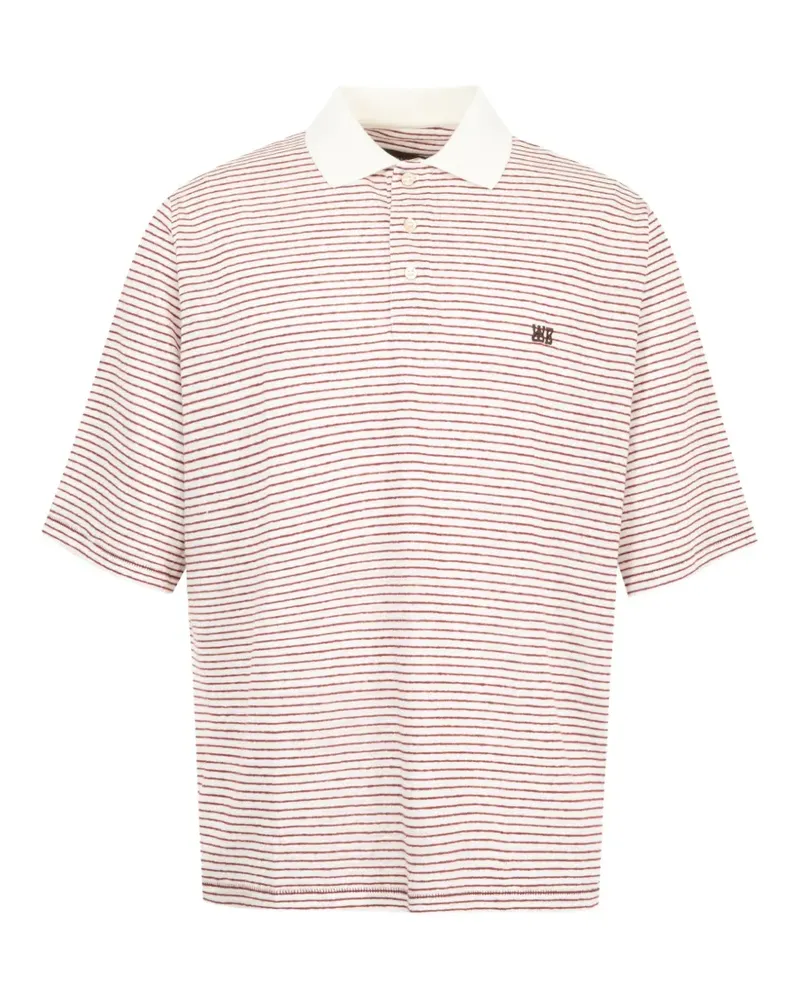 Wales Bonner Gestreiftes Bask Poloshirt - Weiß Weiß