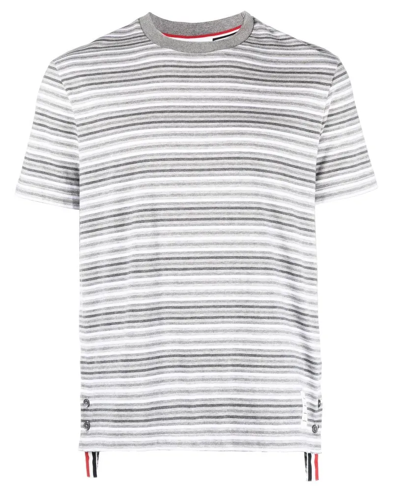 Thom Browne Gestreiftes T-Shirt - Grau Grau