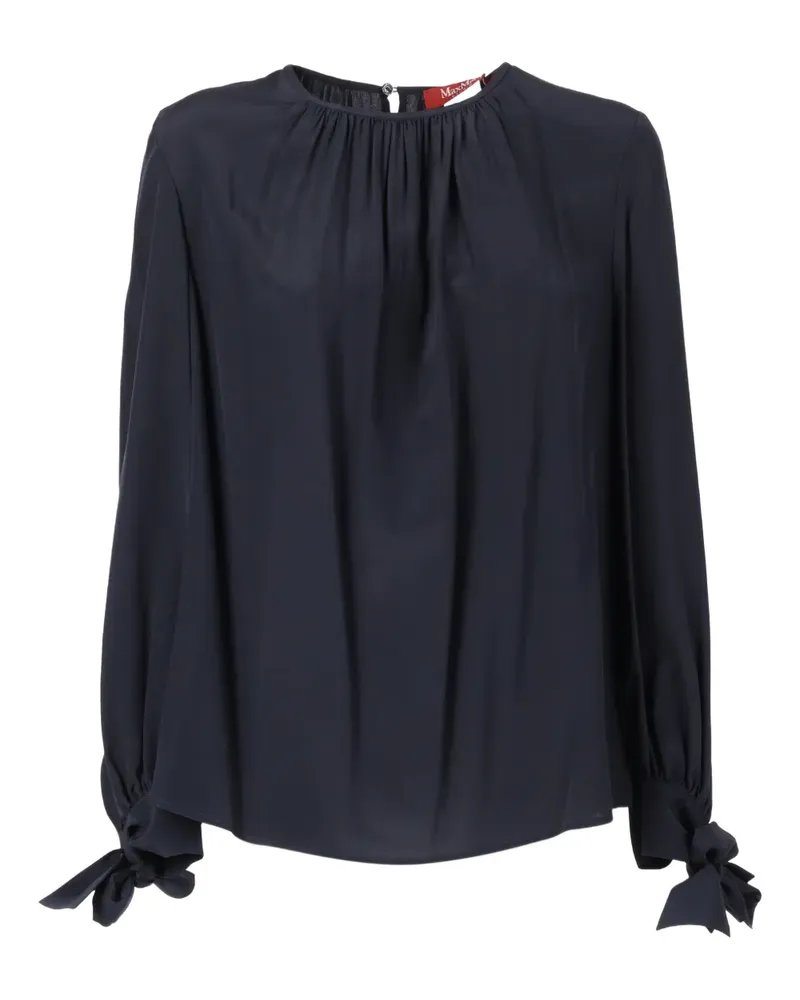 Max Mara Edotto Oberteil mit Schleifendetail - Blau Blau