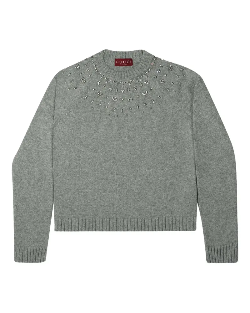 Gucci embellished crew-neck sweater - Grau Grau